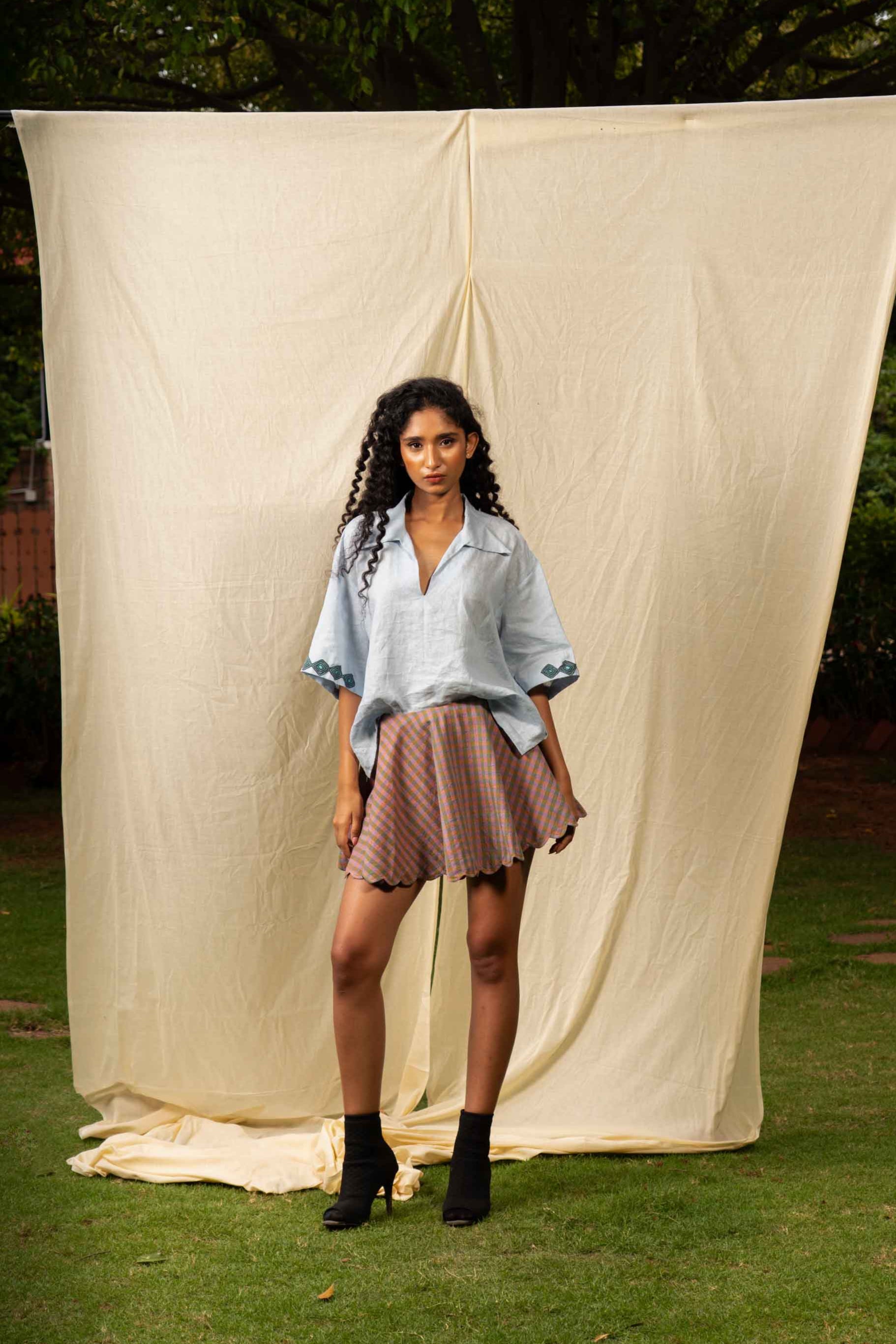Patchwork Shirt and Skirt