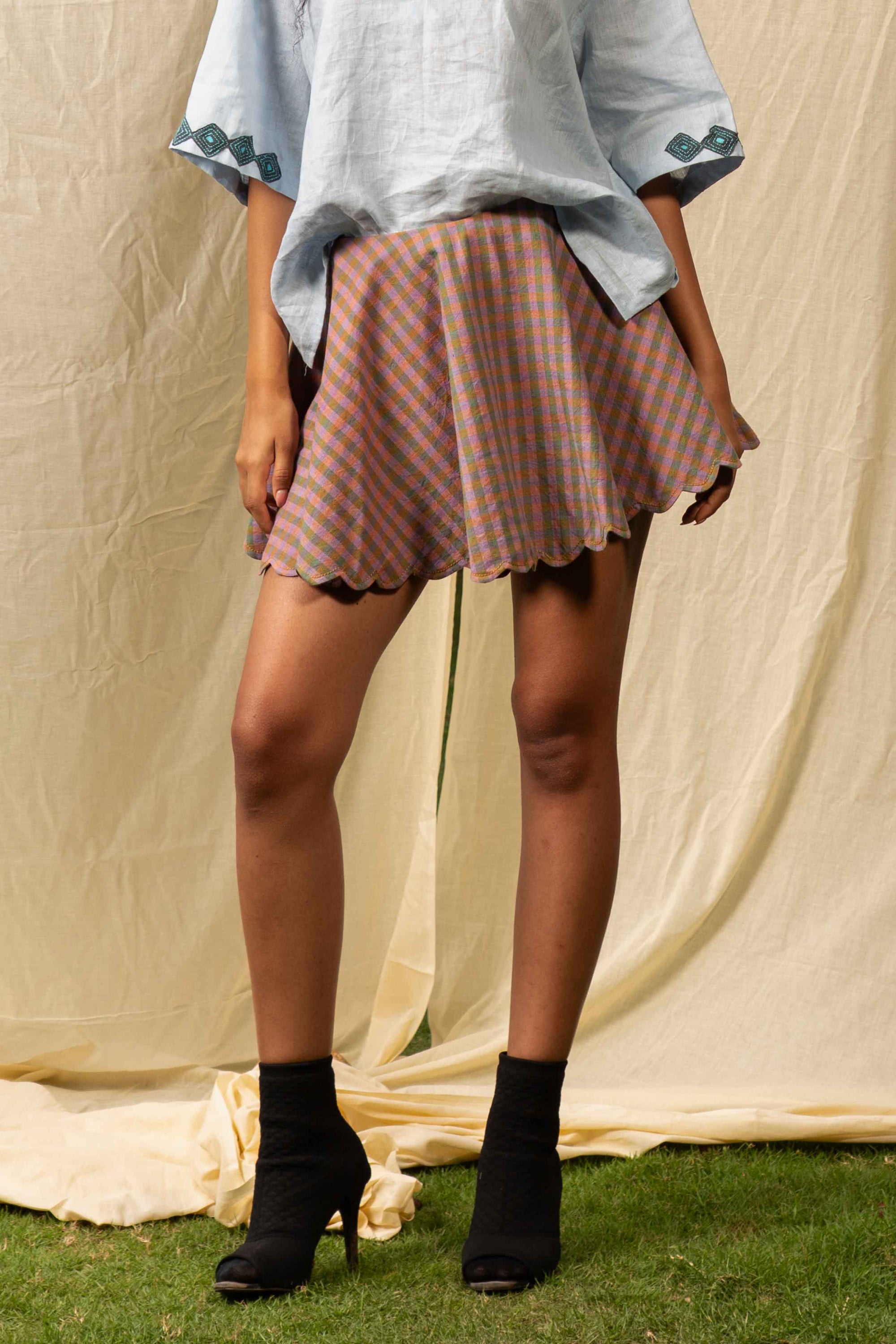 Patchwork Shirt and Skirt