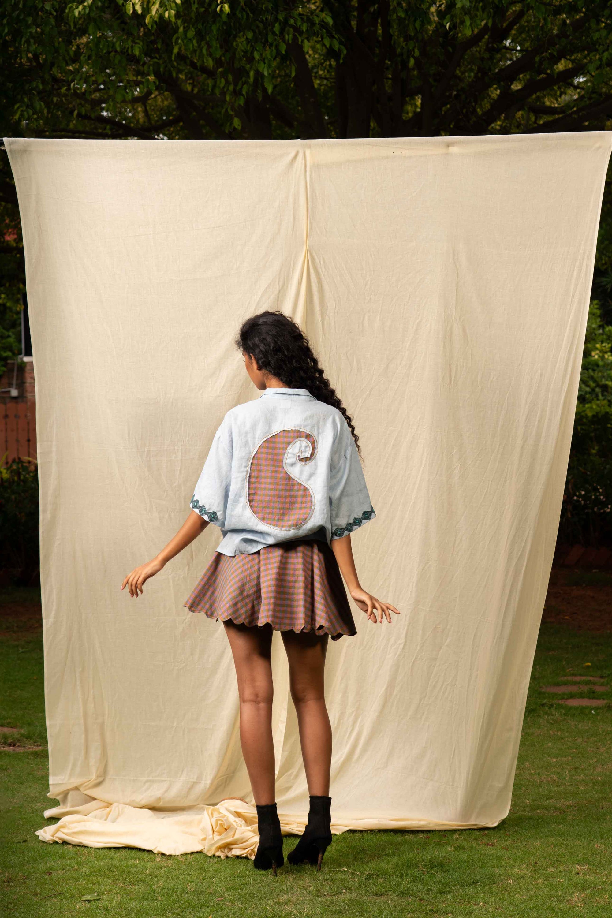 Patchwork Shirt and Skirt