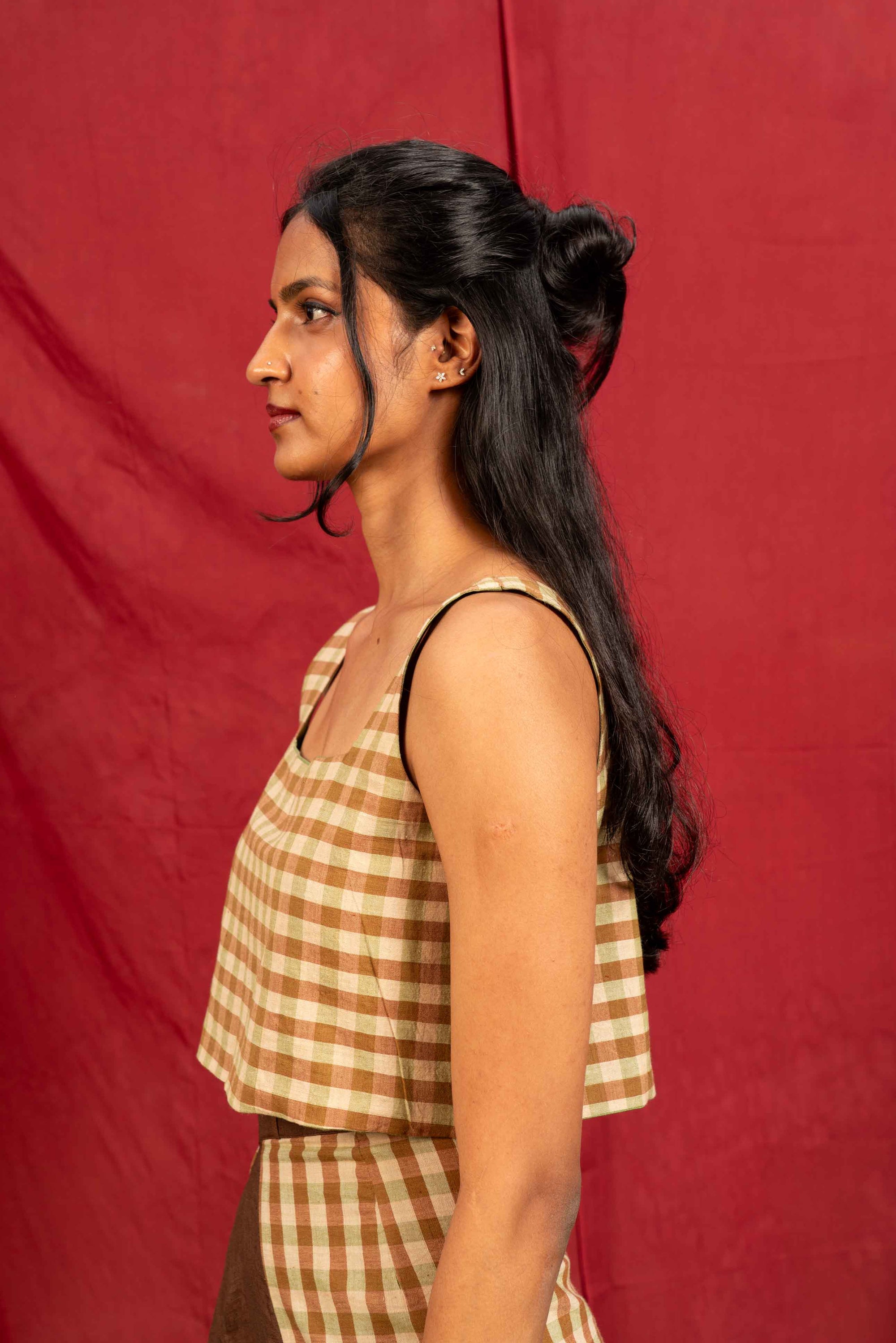 Checkered Crop Top Reversible