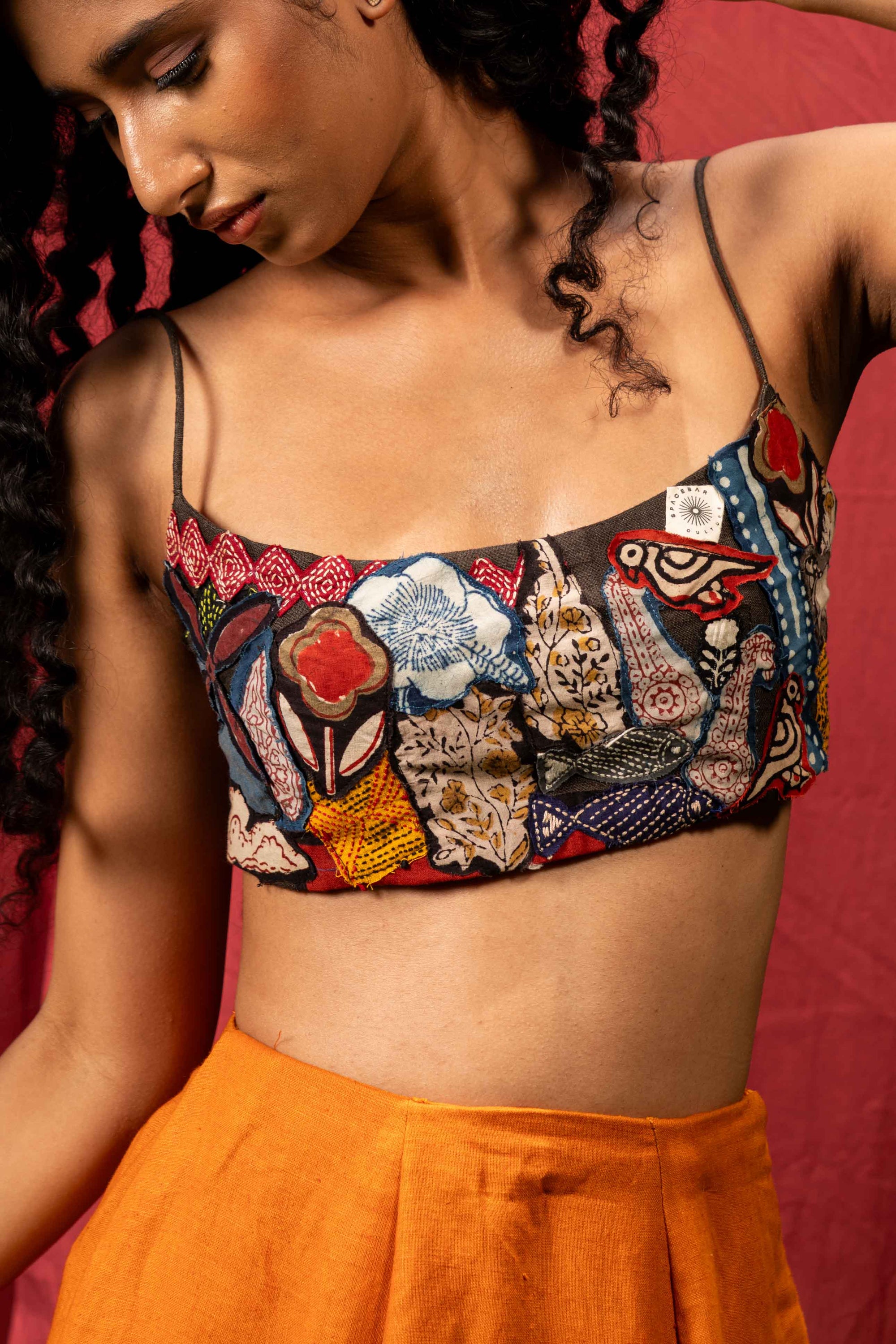 Patchwork Bow Tie Top