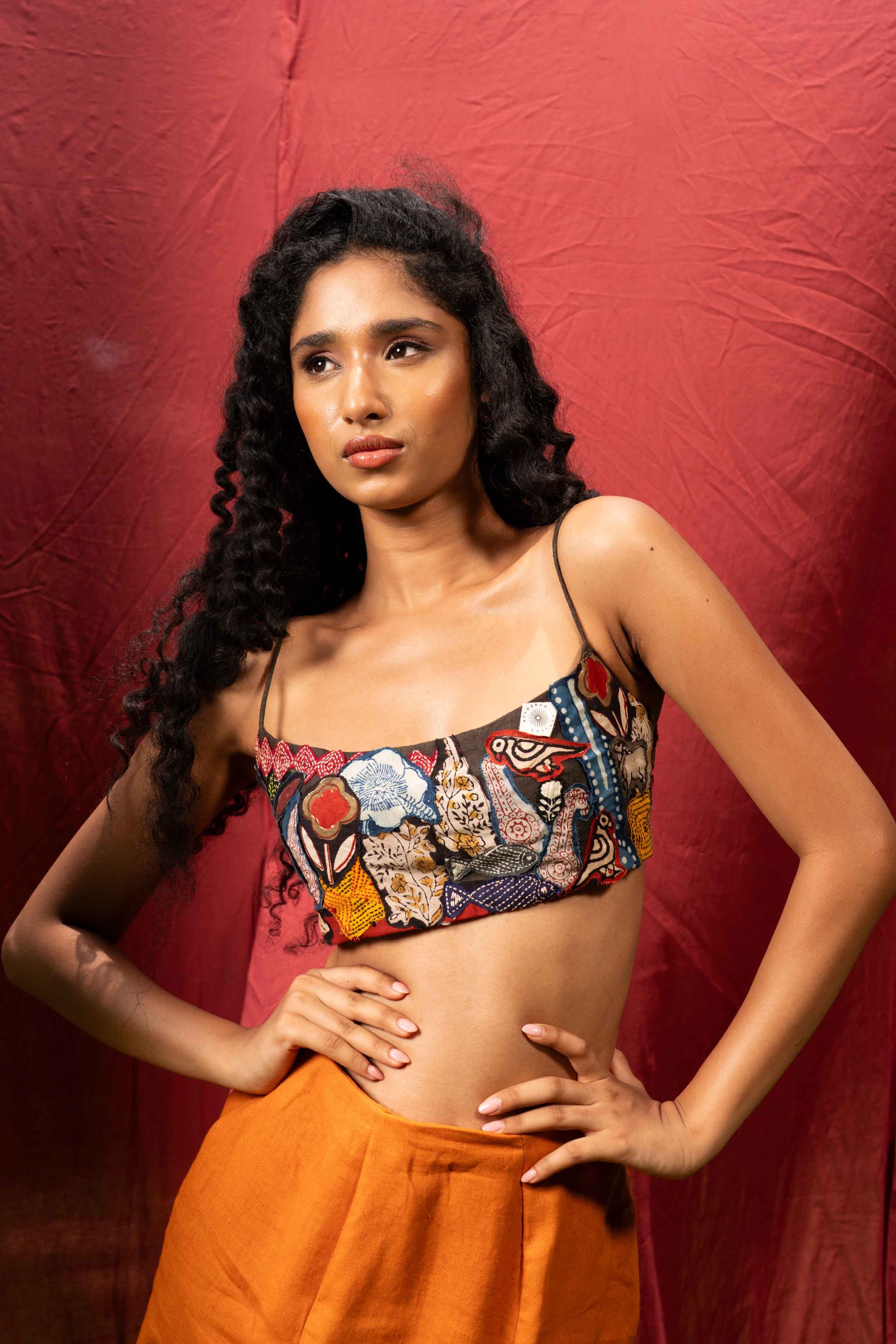 Patchwork Bow Tie Top